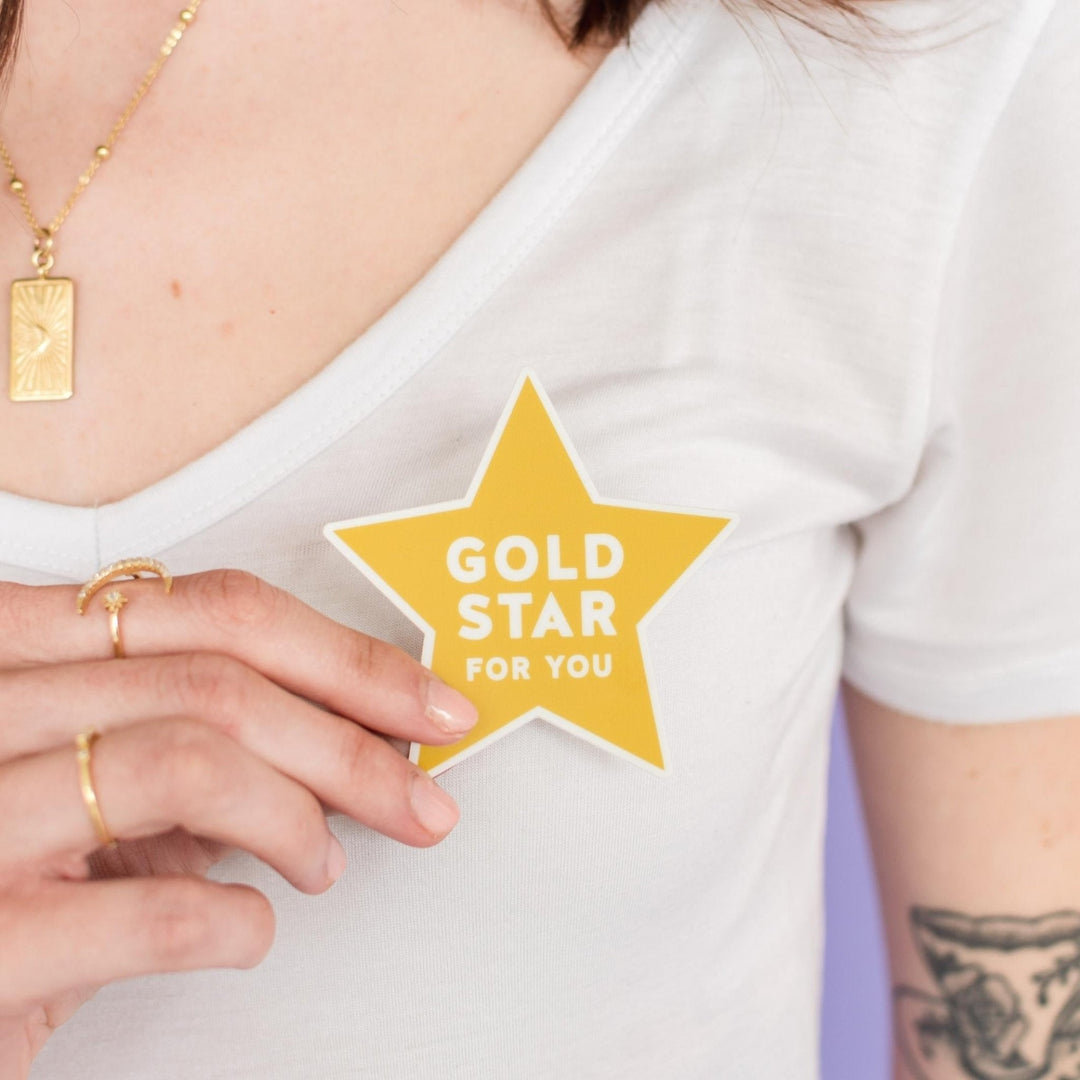 Gold Star For You Sticker - Pretty by Her - handmade locally in Cambridge, Ontario