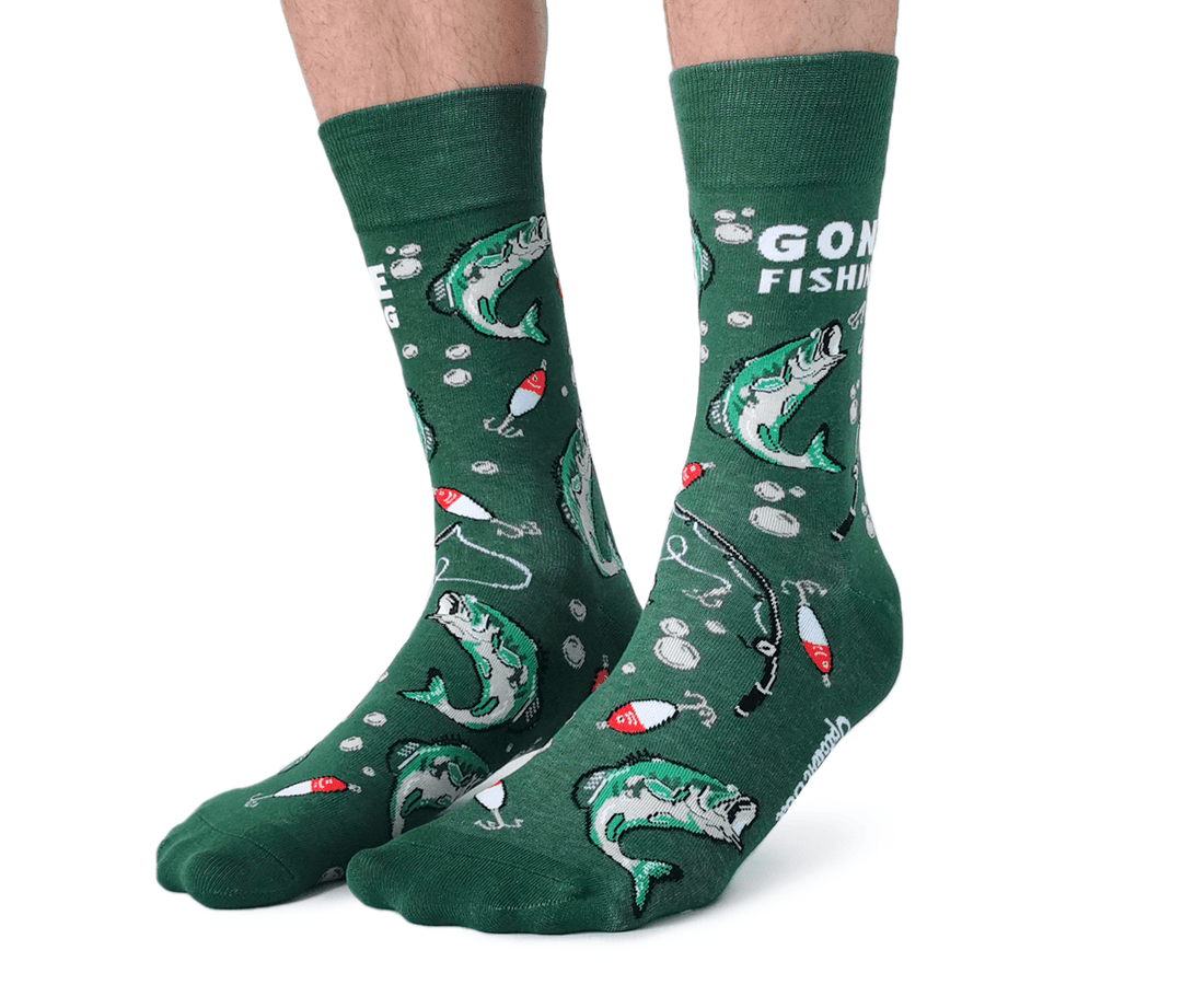 Gone Fishing Socks - M/L (Men) - Pretty by Her - handmade locally in Cambridge, Ontario