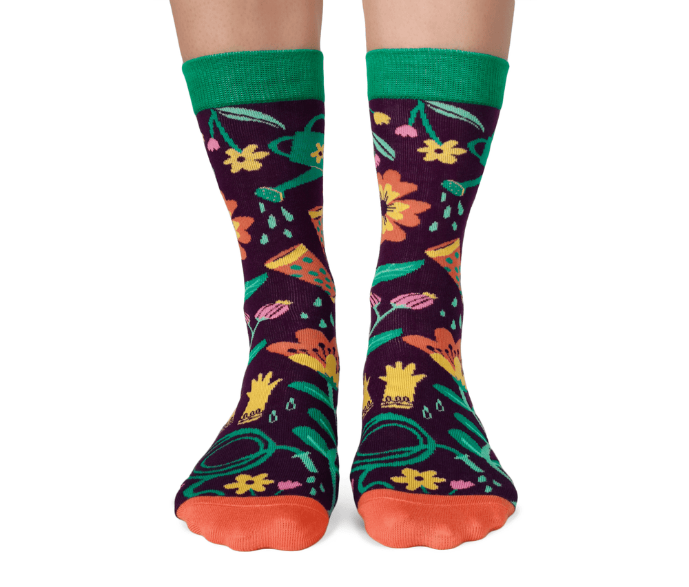 Green Thumb Socks - S/M (Women) - Pretty by Her - handmade locally in Cambridge, Ontario