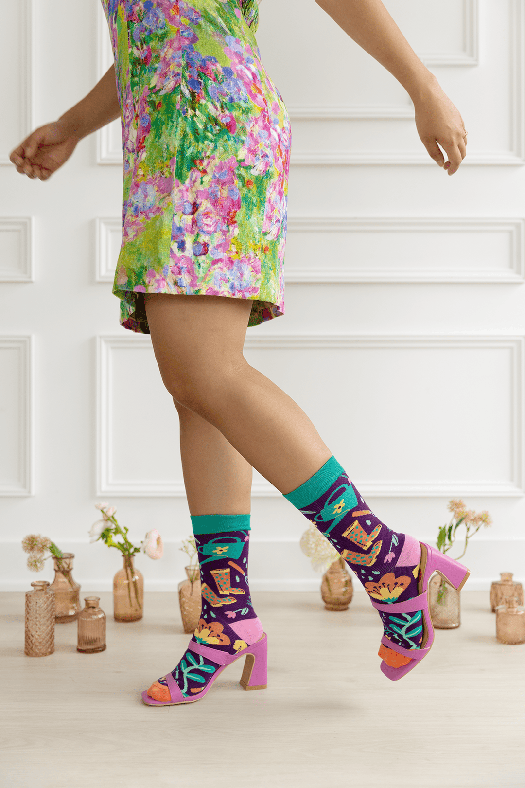 Green Thumb Socks - S/M (Women) - Pretty by Her - handmade locally in Cambridge, Ontario