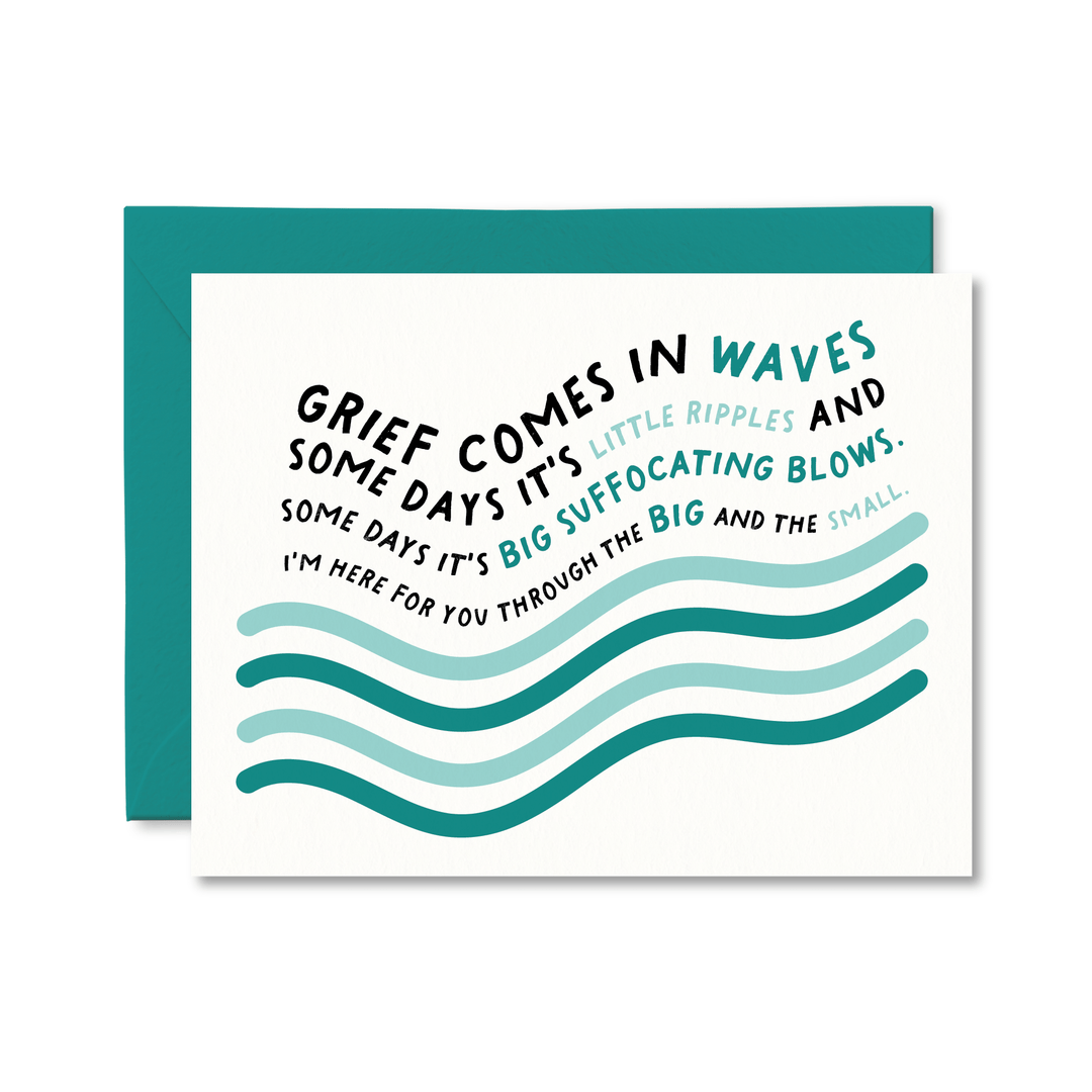 Grief Comes in Waves Card - Pretty by Her - handmade locally in Cambridge, Ontario