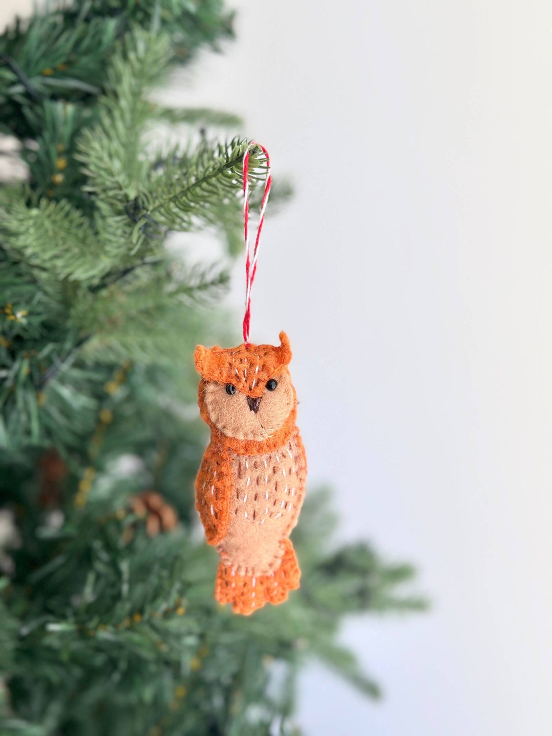 Hand - Stitched Owl Ornament - Pretty by Her - handmade locally in Cambridge, Ontario