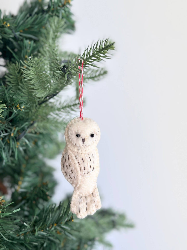 Hand - Stitched Owl Ornament - Pretty by Her - handmade locally in Cambridge, Ontario