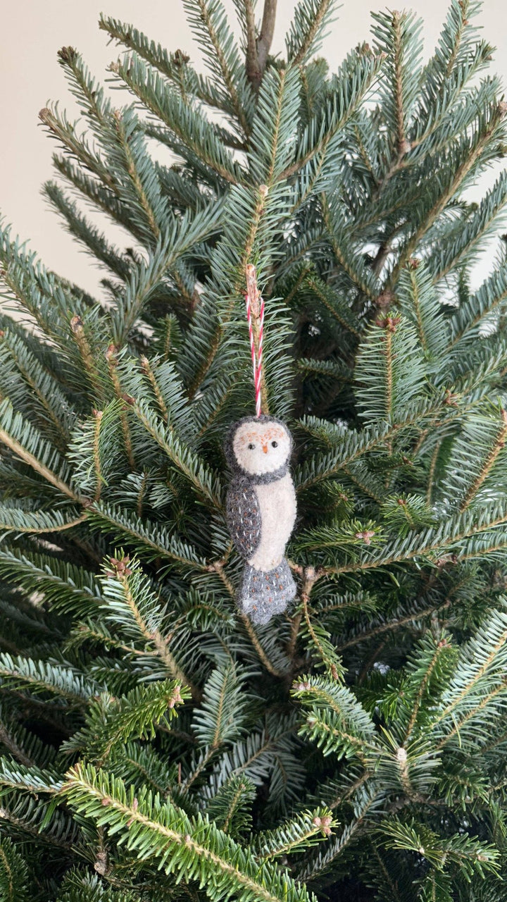 Hand - Stitched Owl Ornament - Pretty by Her - handmade locally in Cambridge, Ontario