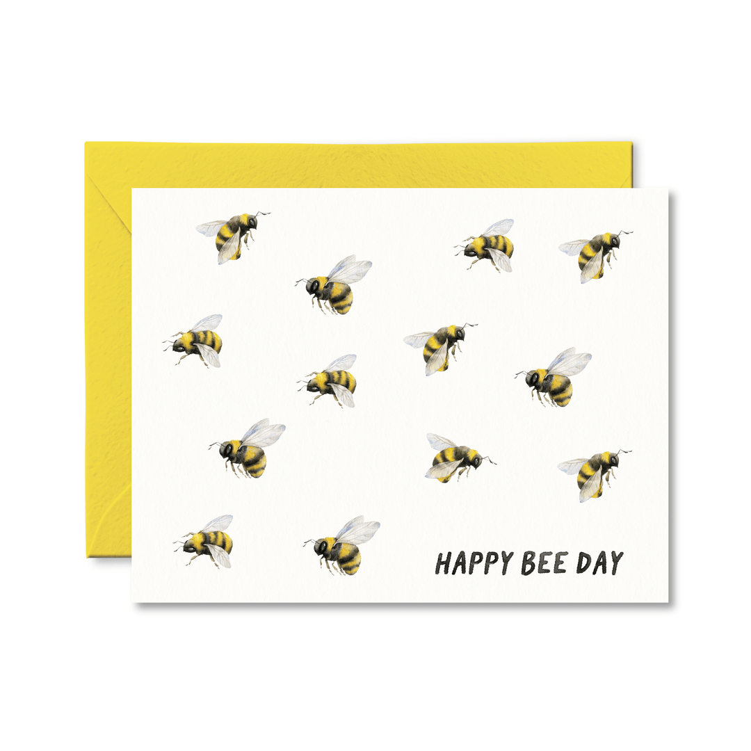 Happy Bee Day Card - Pretty by Her - handmade locally in Cambridge, Ontario