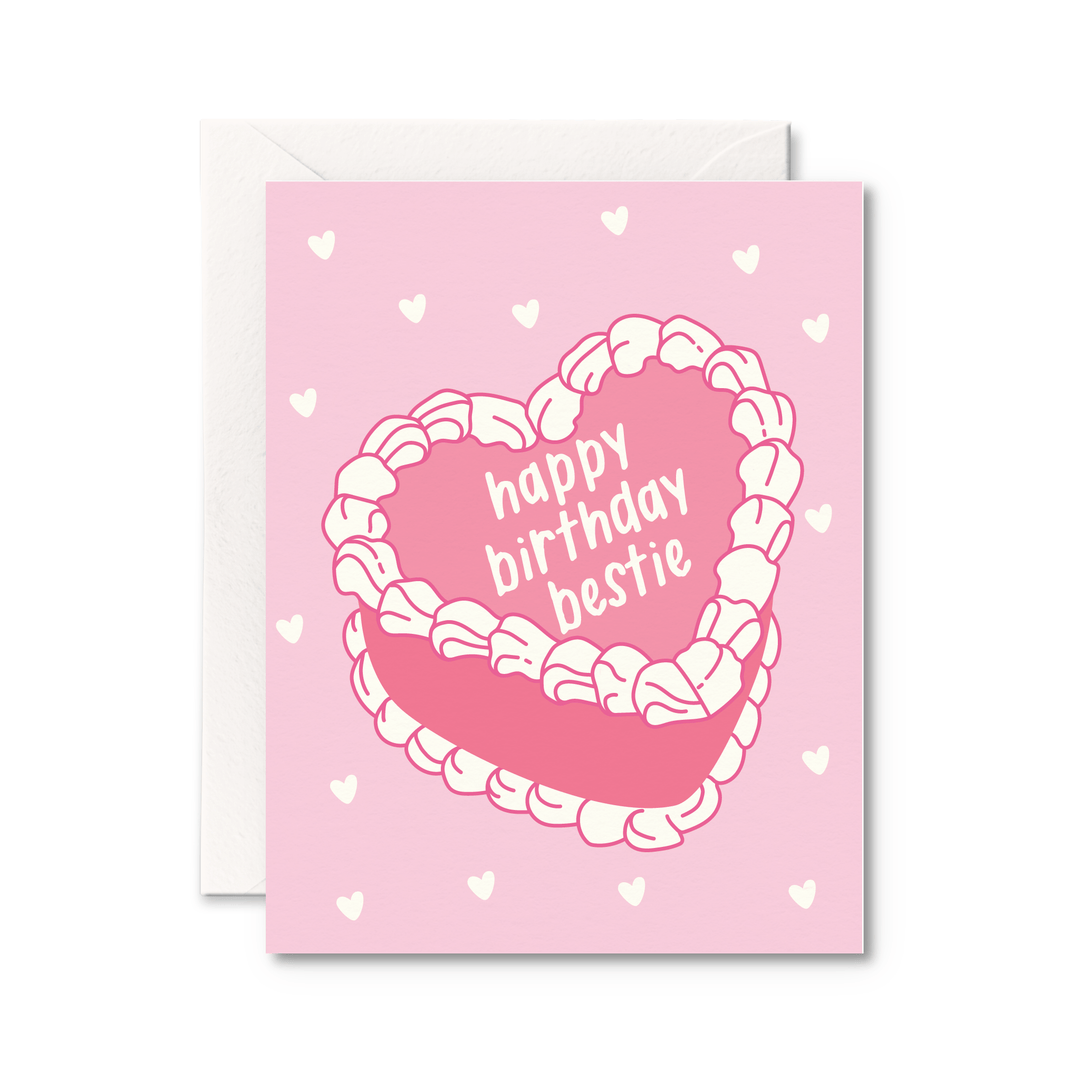 Happy Birthday Bestie Card - Pretty by Her - handmade locally in Cambridge, Ontario