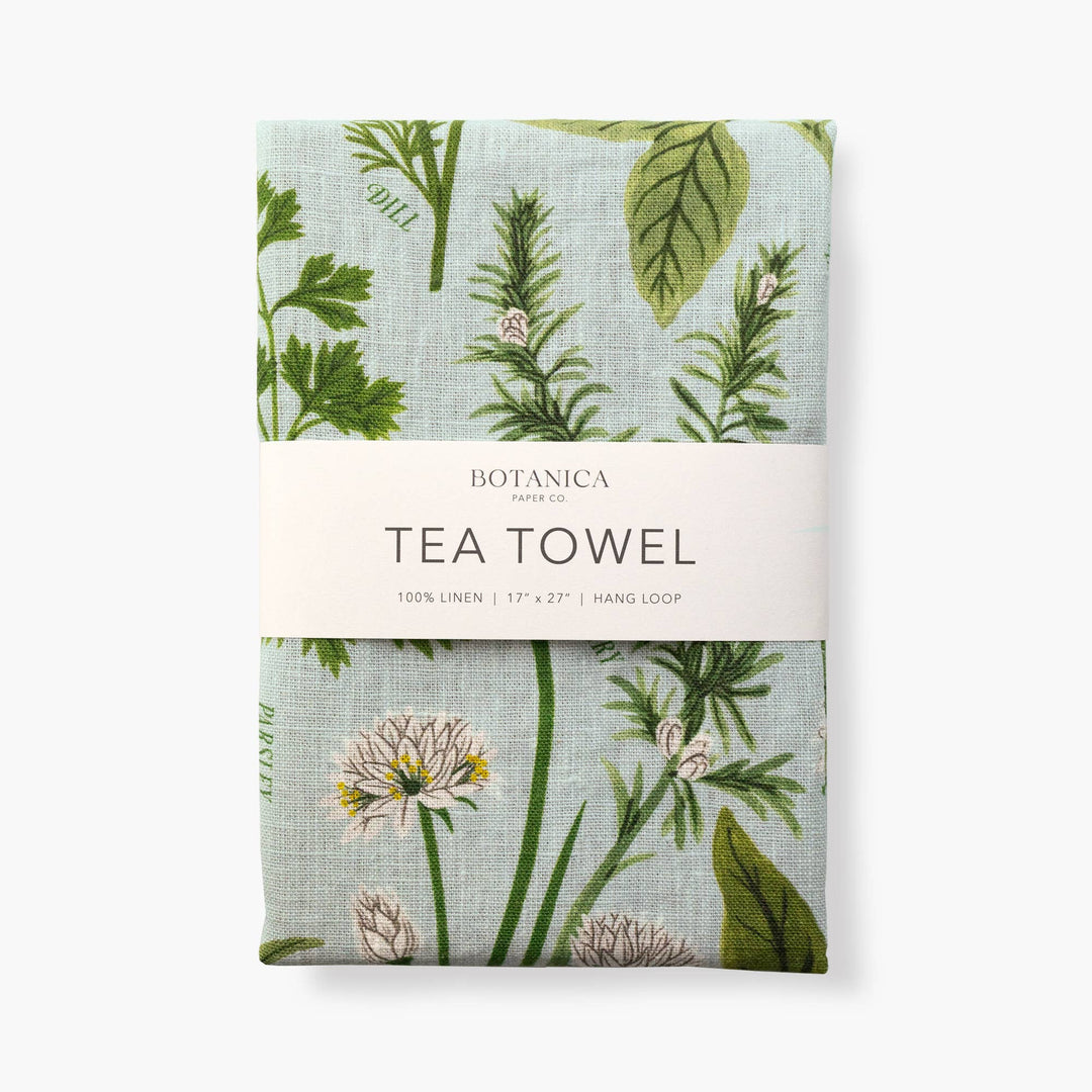 HERB GARDEN | 100% LINEN TEA TOWEL - Pretty by Her - handmade locally in Cambridge, Ontario