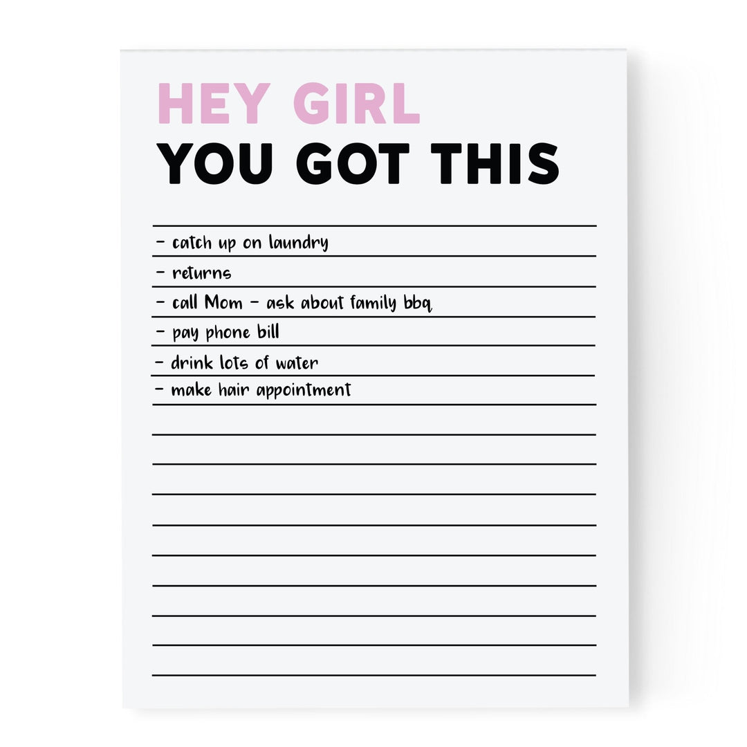 Hey Girl You Got This Notepad - Pretty by Her - handmade locally in Cambridge, Ontario