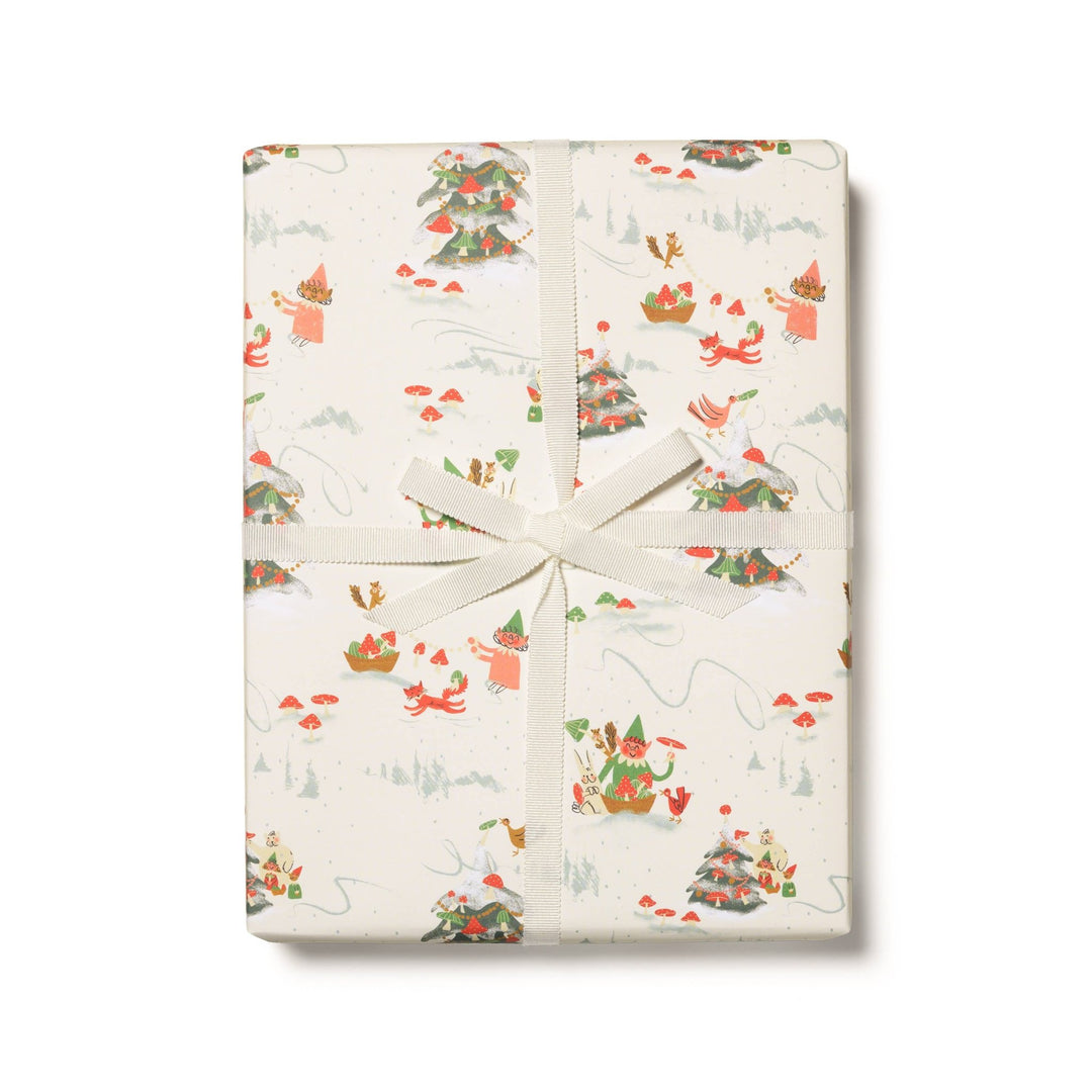 Holiday Critters holiday wrapping paper: Flat sheets - Pretty by Her - handmade locally in Cambridge, Ontario