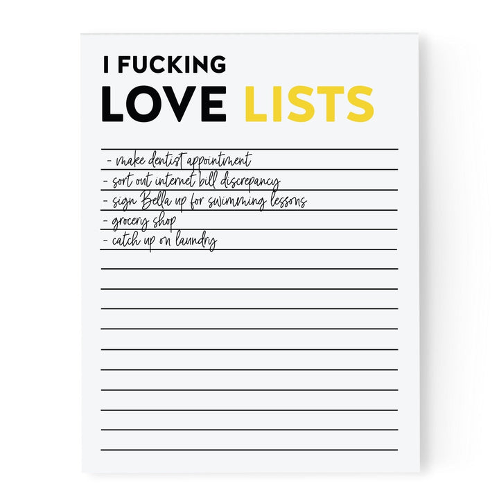 I Fucking Love Lists Notepad - Pretty by Her - handmade locally in Cambridge, Ontario