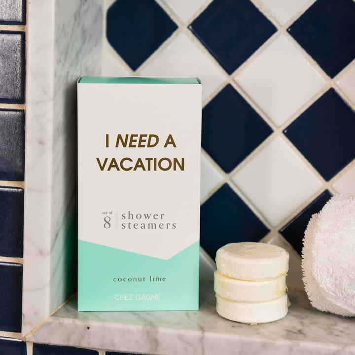 I Need a Vacation Shower Shower Steamers - Coconut Lime - Pretty by Her - handmade locally in Cambridge, Ontario