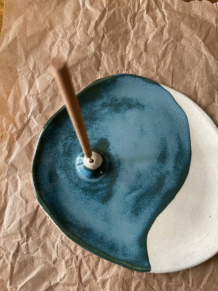 Incense Dish 〰️ Handmade Pottery 〰️ Ceramic 〰️ Lagoon - Pretty by Her - handmade locally in Cambridge, Ontario