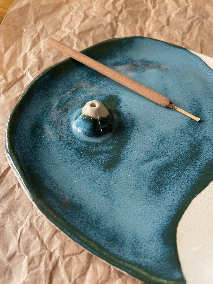 Incense Dish 〰️ Handmade Pottery 〰️ Ceramic 〰️ Lagoon - Pretty by Her - handmade locally in Cambridge, Ontario