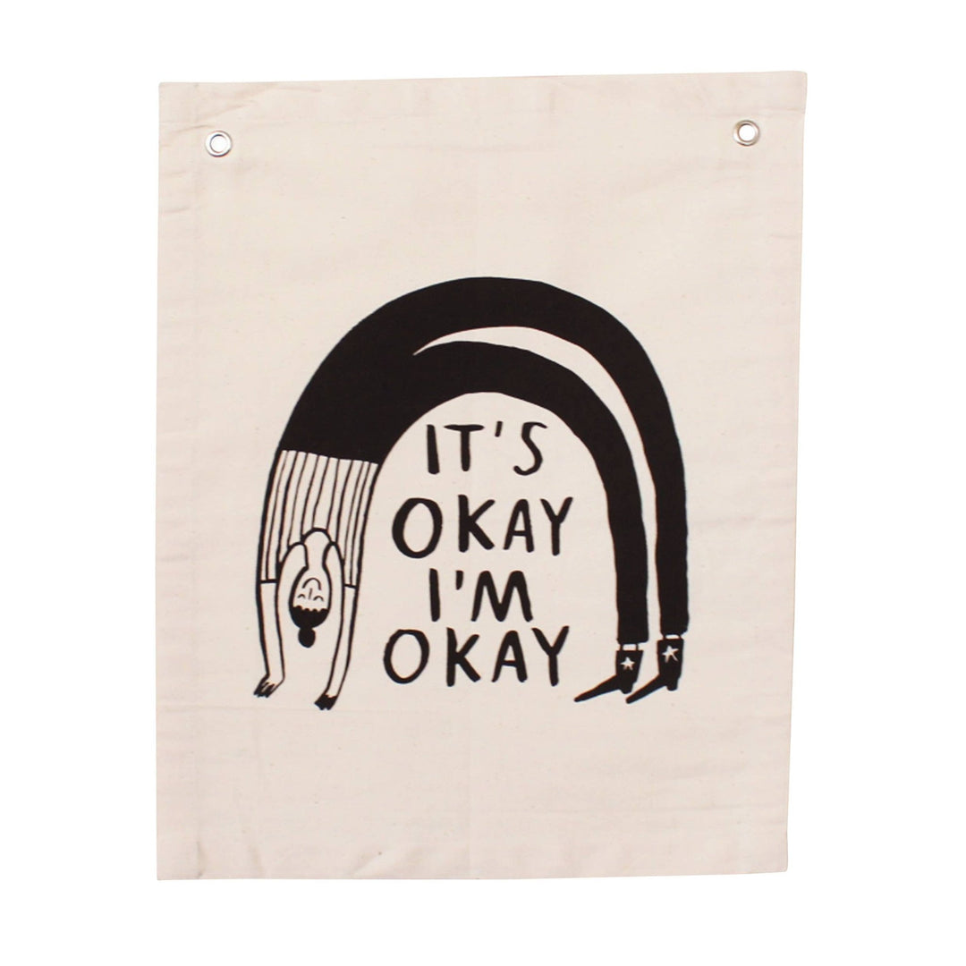 It's Okay Rainbow Canvas Banner - Pretty by Her - handmade locally in Cambridge, Ontario