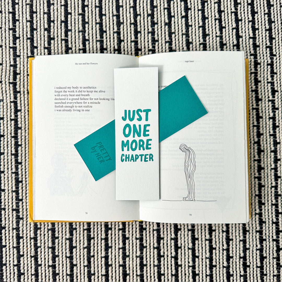 Just One More Chapter Letterpress Bookmark - Pretty by Her - handmade locally in Cambridge, Ontario