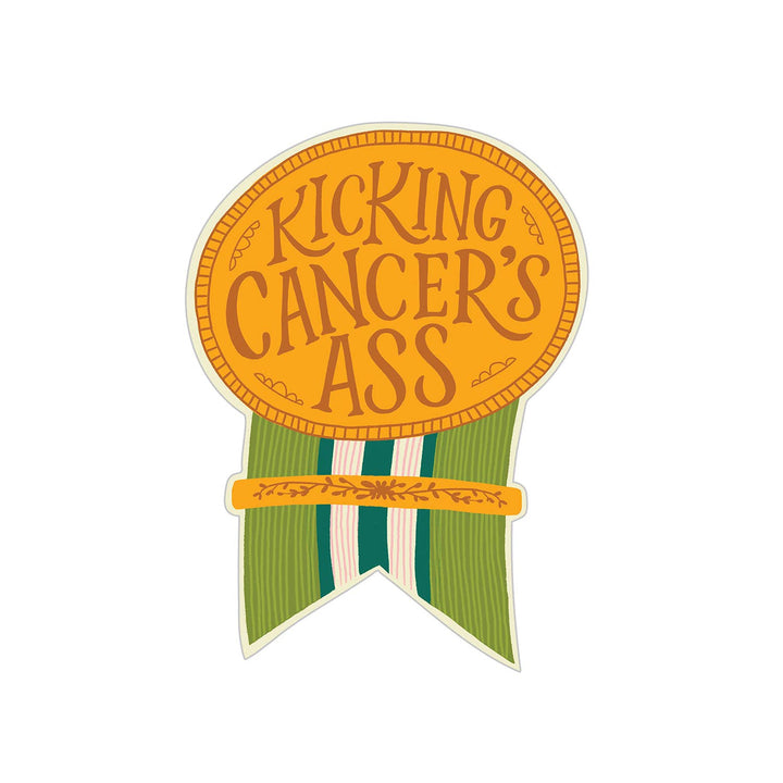 Kicking Cancer’s Ass Sticker Card - Pretty by Her - handmade locally in Cambridge, Ontario