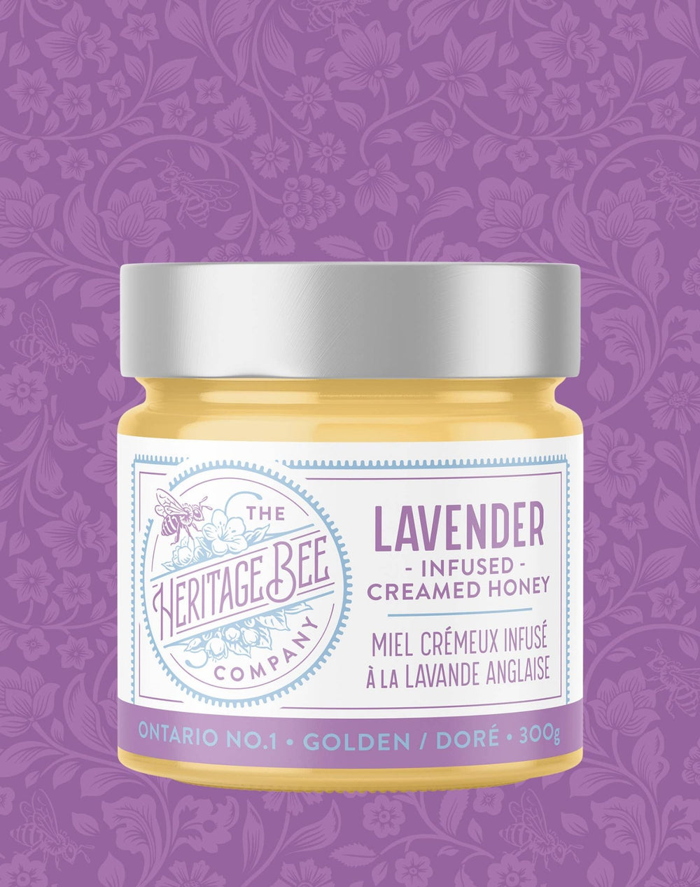 Lavender Creamed Honey - 300 g (10.6 oz) - Pretty by Her - handmade locally in Cambridge, Ontario