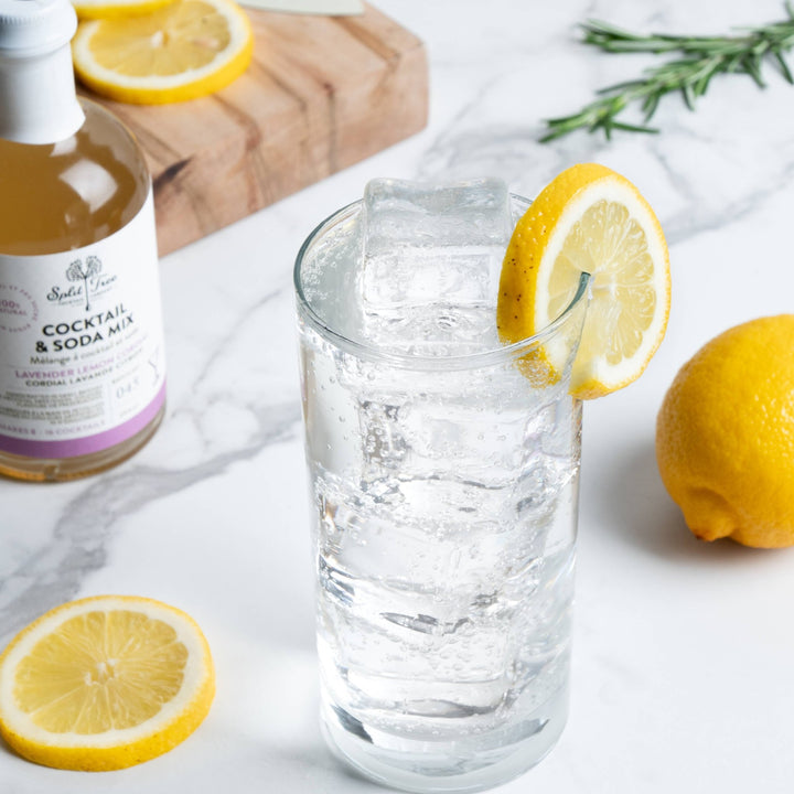 Lavender Lemon Cordial Cocktail and Soda Mix - Pretty by Her - handmade locally in Cambridge, Ontario