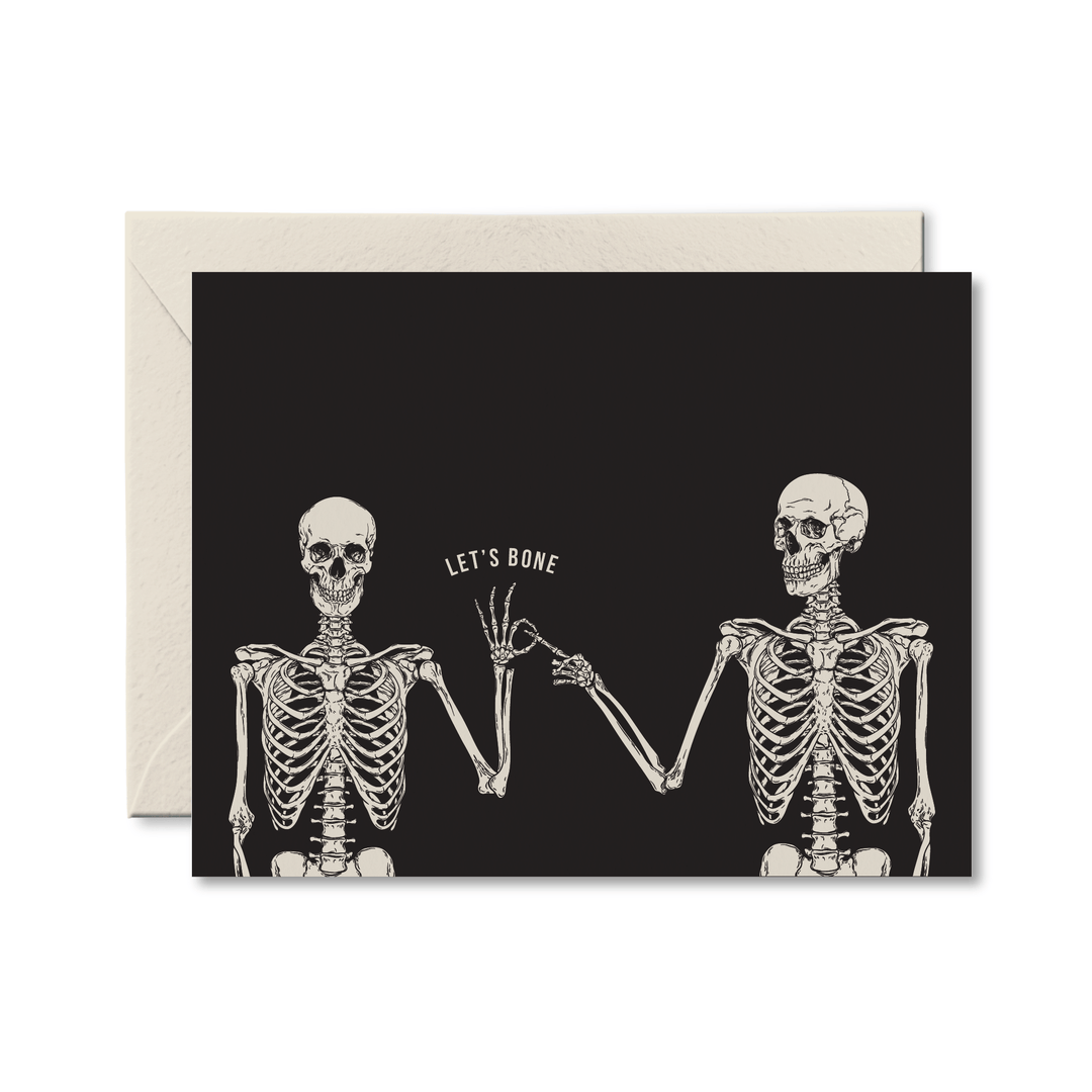 Let's Bone Card - Pretty by Her - handmade locally in Cambridge, Ontario