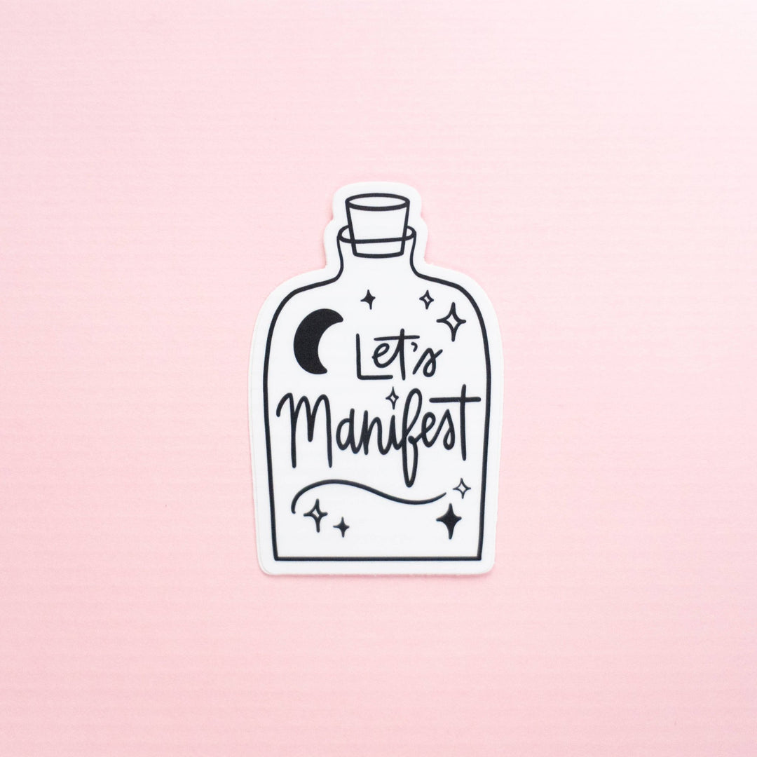 Let's Manifest Sticker - Pretty by Her - handmade locally in Cambridge, Ontario