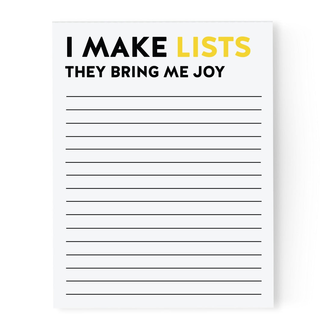 Lists Bring me Joy Notepad - Pretty by Her - handmade locally in Cambridge, Ontario