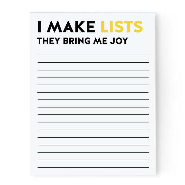 Lists Bring me Joy Notepad - Pretty by Her - handmade locally in Cambridge, Ontario