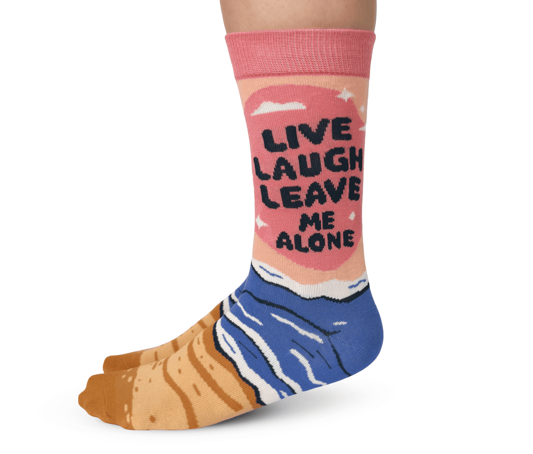 Live, Laugh, Leave Socks - S/M (Women) - Pretty by Her - handmade locally in Cambridge, Ontario