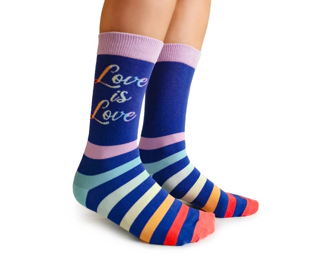 Love Is Love Socks - S/M (Women) - Pretty by Her - handmade locally in Cambridge, Ontario