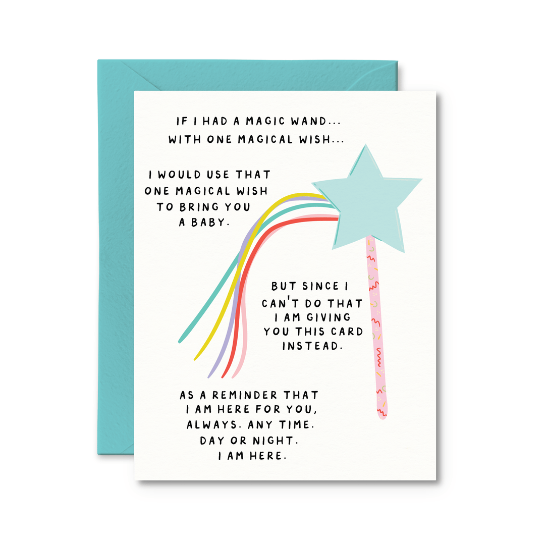 Magic Wand Infertility Card - Pretty by Her - handmade locally in Cambridge, Ontario