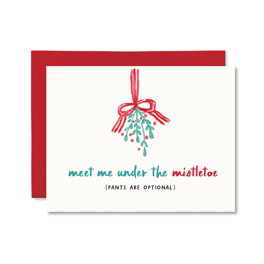 Meet Me Under the Mistletoe Card - Pretty by Her - handmade locally in Cambridge, Ontario