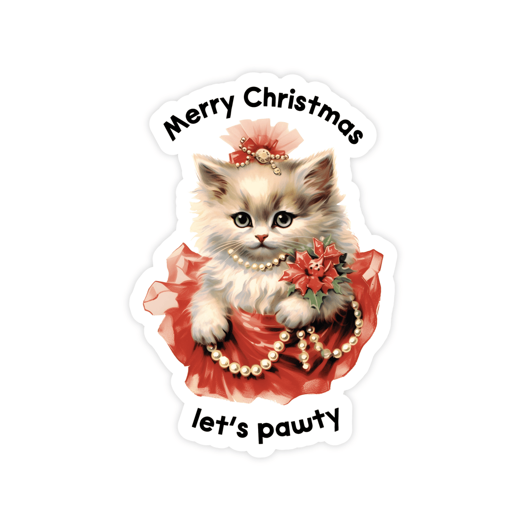 Merry Christmas Let's Pawty Magnet - Pretty by Her - handmade locally in Cambridge, Ontario