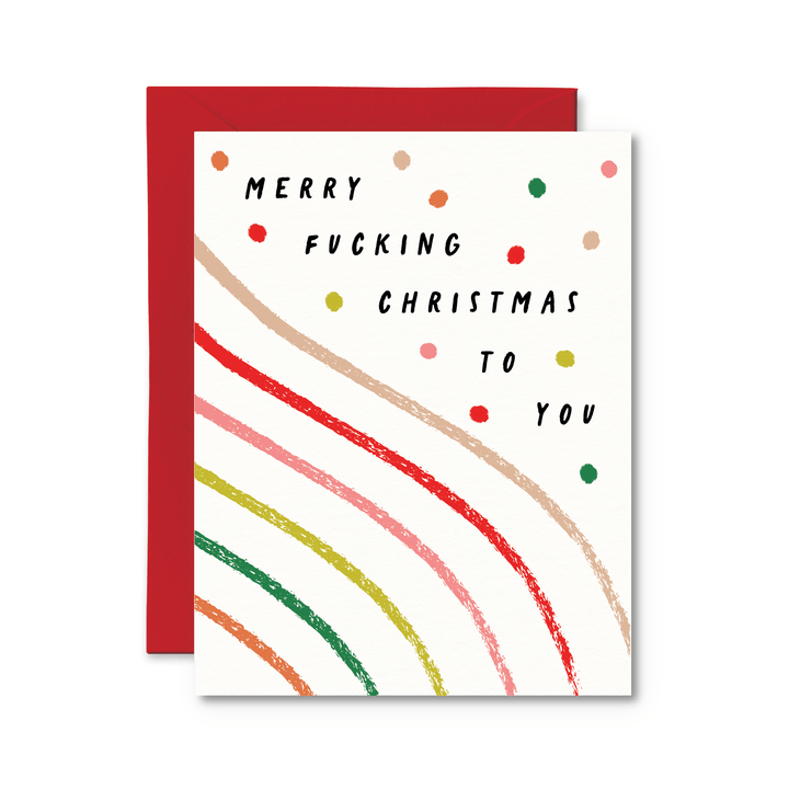 Merry Fucking Christmas Card - Pretty by Her - handmade locally in Cambridge, Ontario