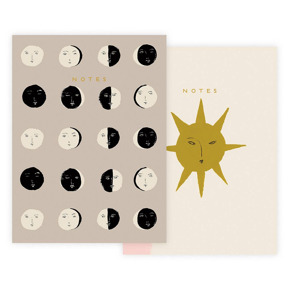 Moon Phases Foil Stamped Notebook Set - Pretty by Her - handmade locally in Cambridge, Ontario