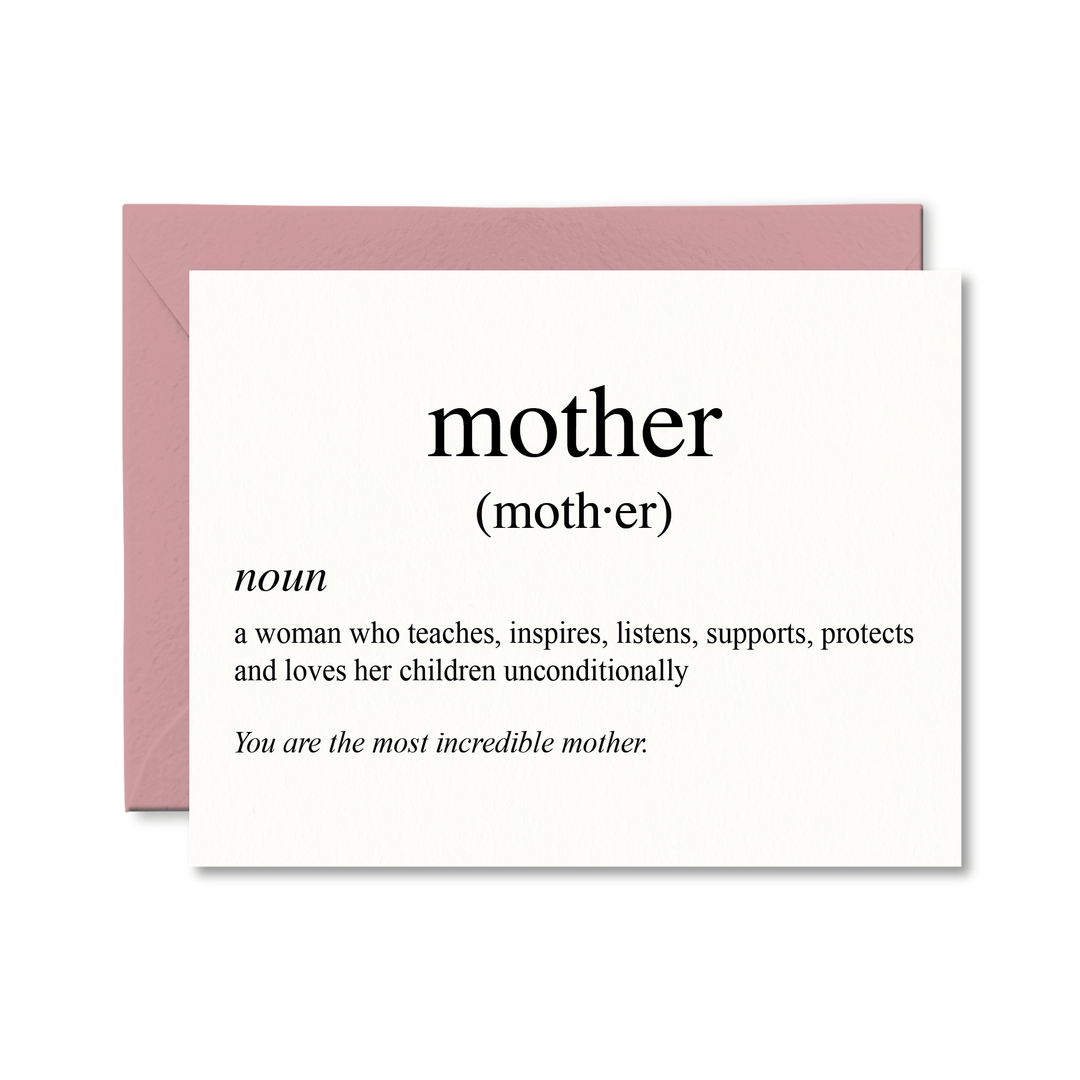 Mother Definition Card - Pretty by Her - handmade locally in Cambridge, Ontario