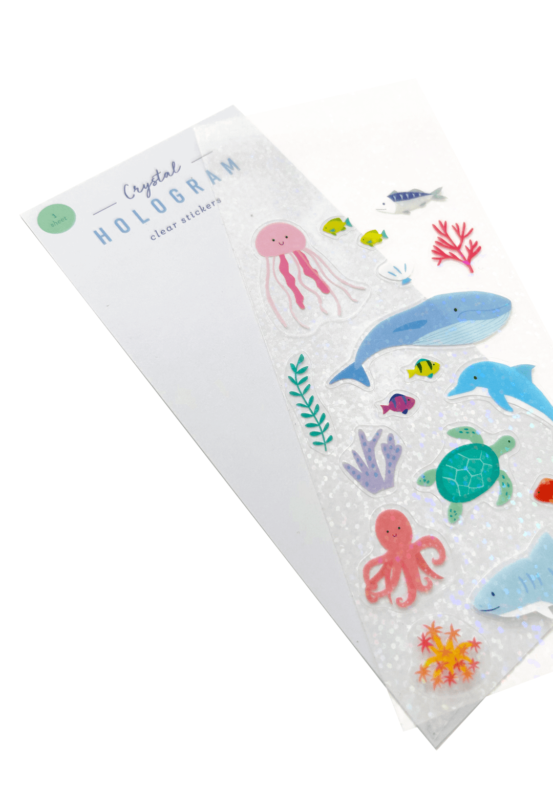 Ocean Animals Crystal Hologram Clear Stickers - Pretty by Her - handmade locally in Cambridge, Ontario