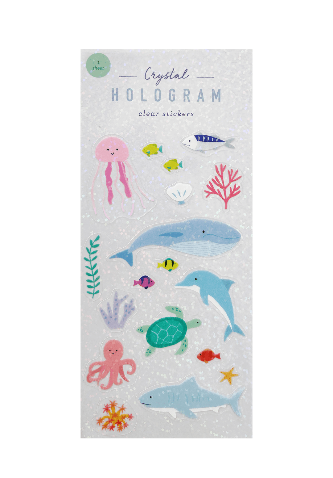 Ocean Animals Crystal Hologram Clear Stickers - Pretty by Her - handmade locally in Cambridge, Ontario