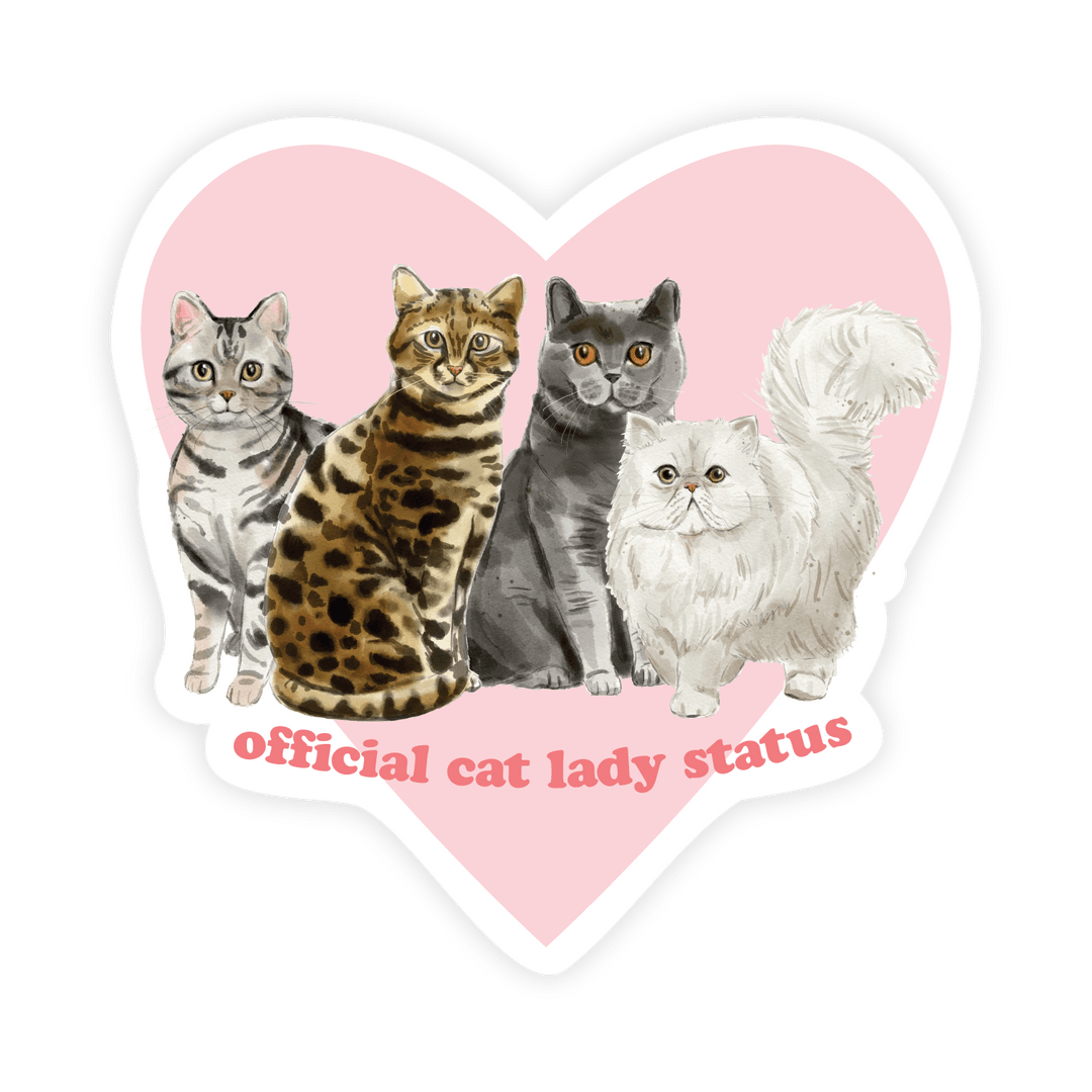 Official Cat Lady Status Magnet - Pretty by Her - handmade locally in Cambridge, Ontario