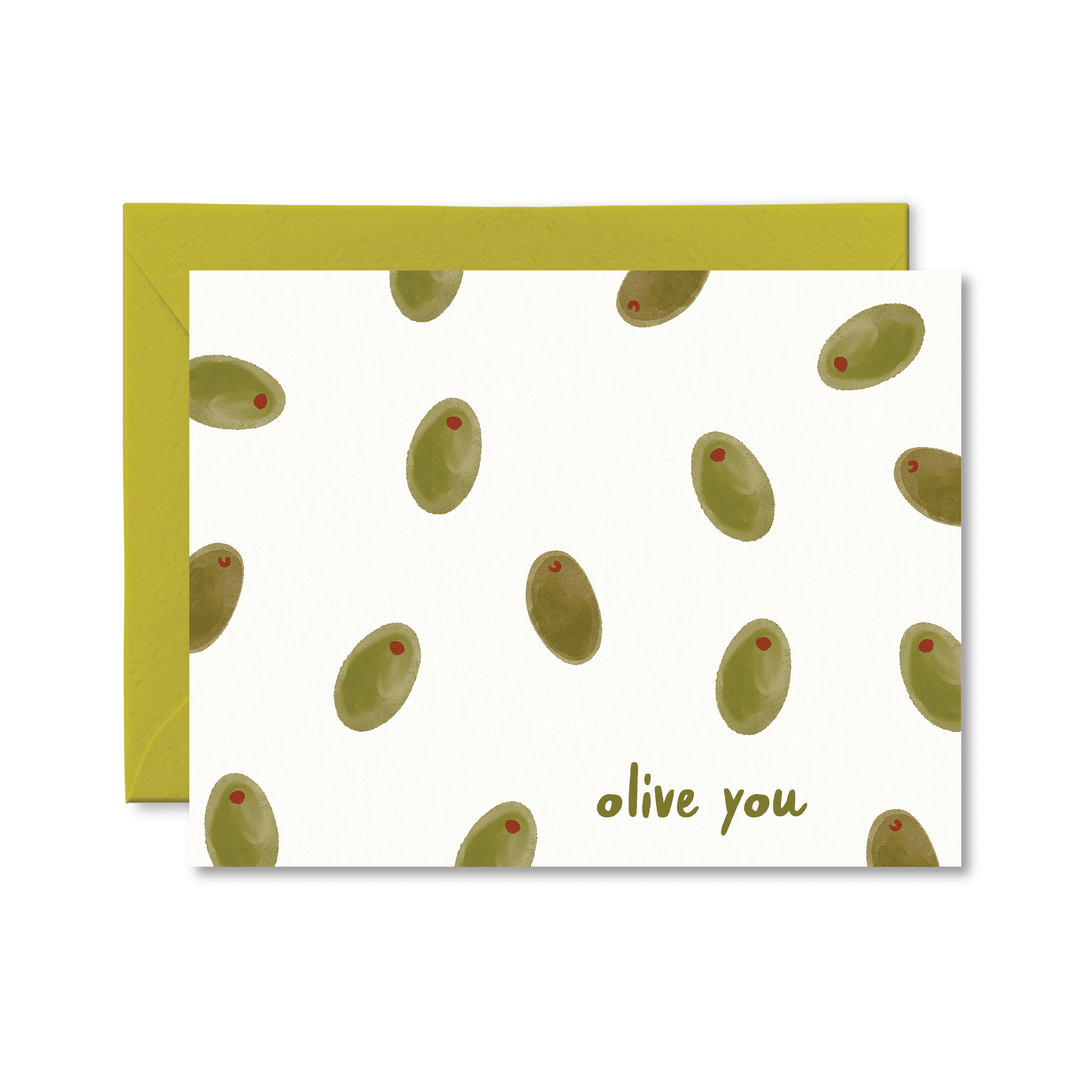 Olive You Card - Pretty by Her - handmade locally in Cambridge, Ontario