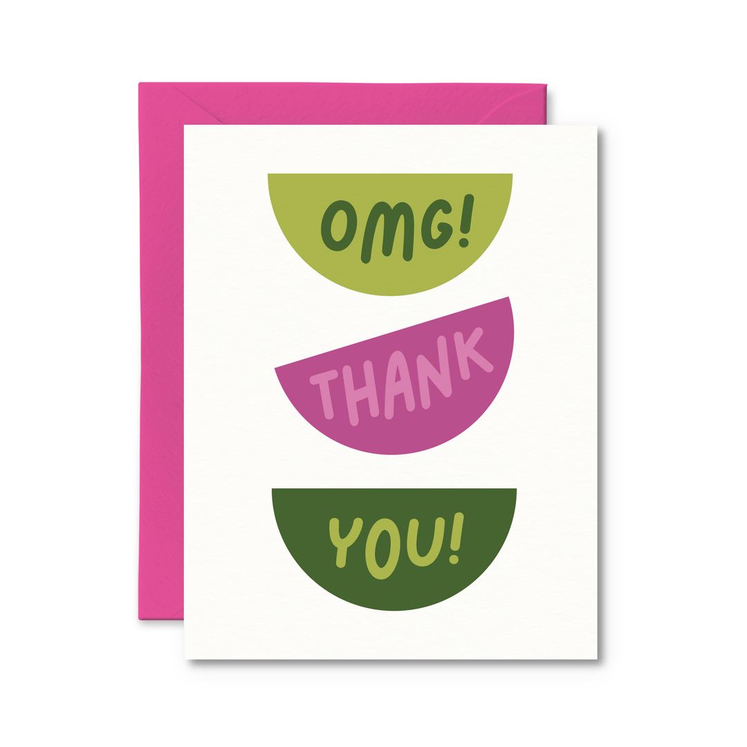 OMG Thank You Card - Pretty by Her - handmade locally in Cambridge, Ontario