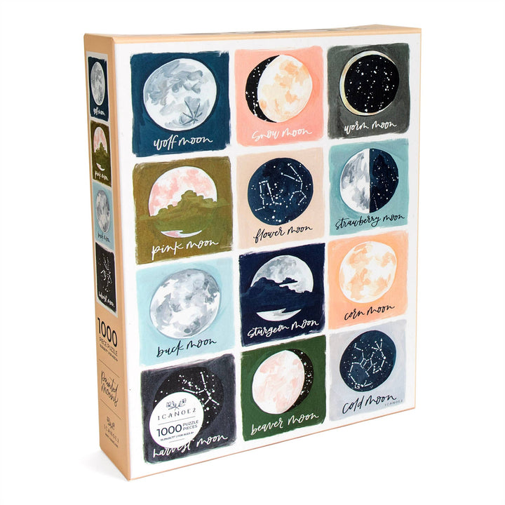 Painted Moons - 1,000 Piece Jigsaw Puzzle - Pretty by Her - handmade locally in Cambridge, Ontario