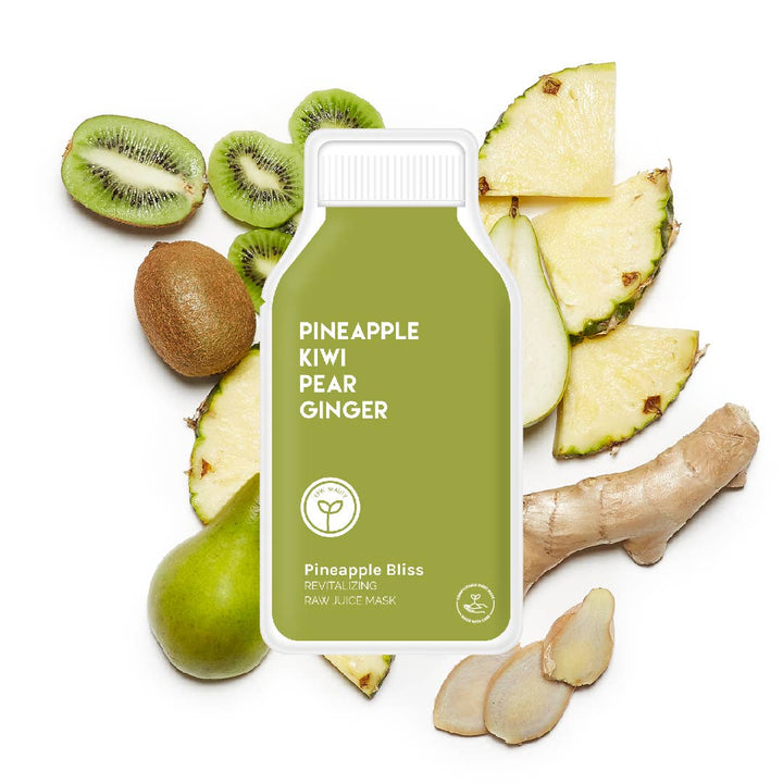 Pineapple Bliss Revitalizing Raw Juice Sheet Mask: With Peg Hole - Pretty by Her - handmade locally in Cambridge, Ontario