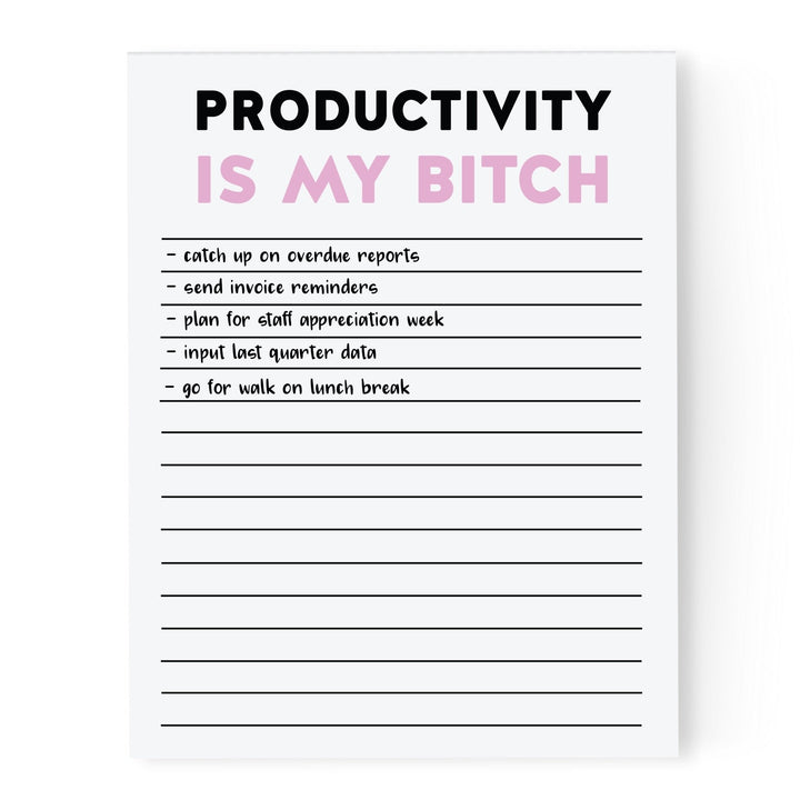 Productivity is my Bitch Notepad - Pretty by Her - handmade locally in Cambridge, Ontario