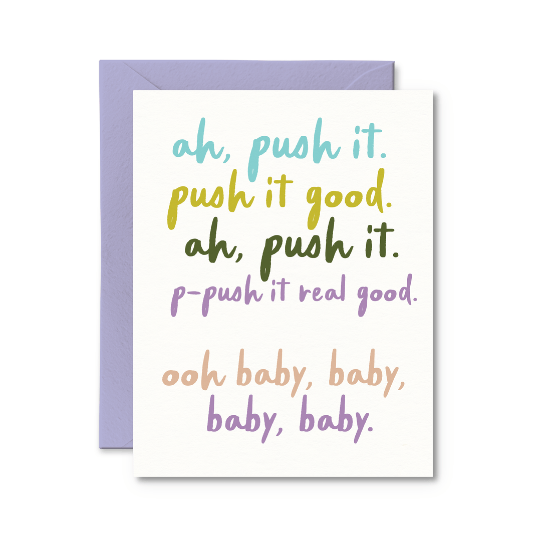 Push It Baby Card - Pretty by Her - handmade locally in Cambridge, Ontario