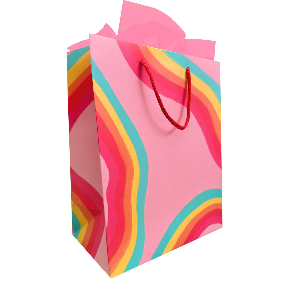 Rainbow Ribbon Gift Bag - Pretty by Her - handmade locally in Cambridge, Ontario