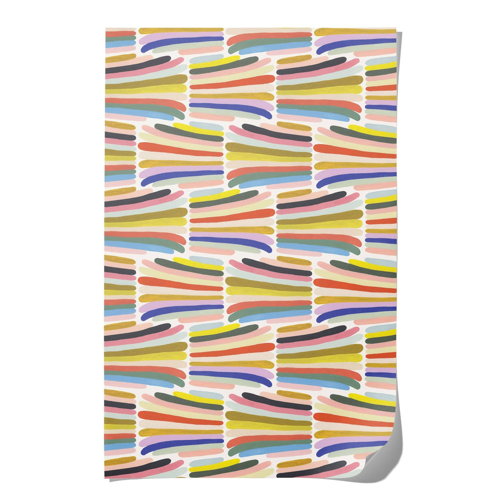 Rainbow Stripes wrapping paper: Flat sheets - Pretty by Her - handmade locally in Cambridge, Ontario