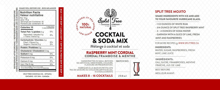 Raspberry Mint Cordial Cocktail and Soda Mix - Pretty by Her - handmade locally in Cambridge, Ontario