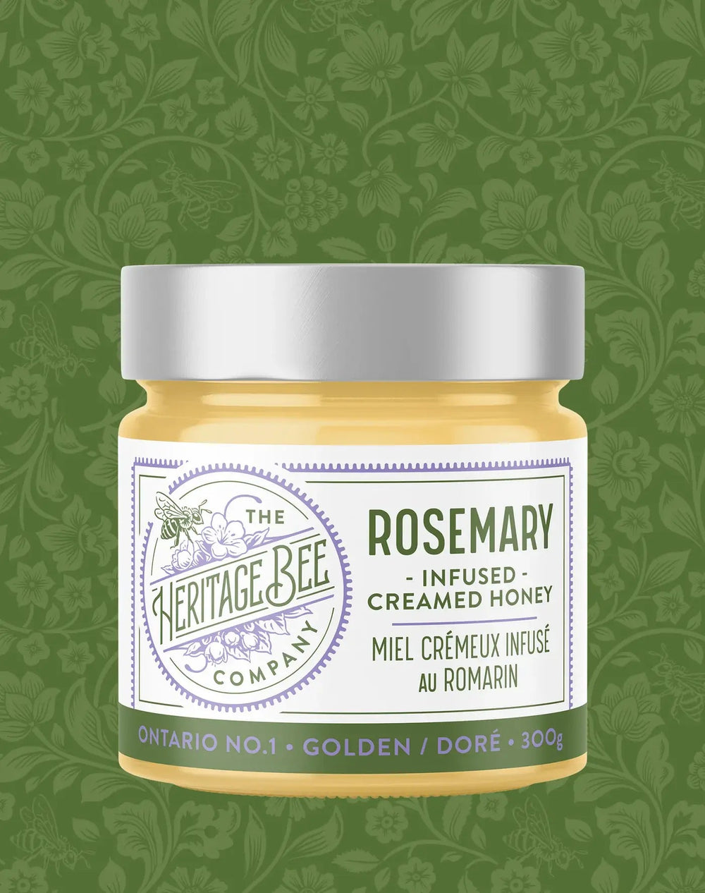 Rosemary Creamed Honey - 300 g (10.6 oz) - Pretty by Her - handmade locally in Cambridge, Ontario