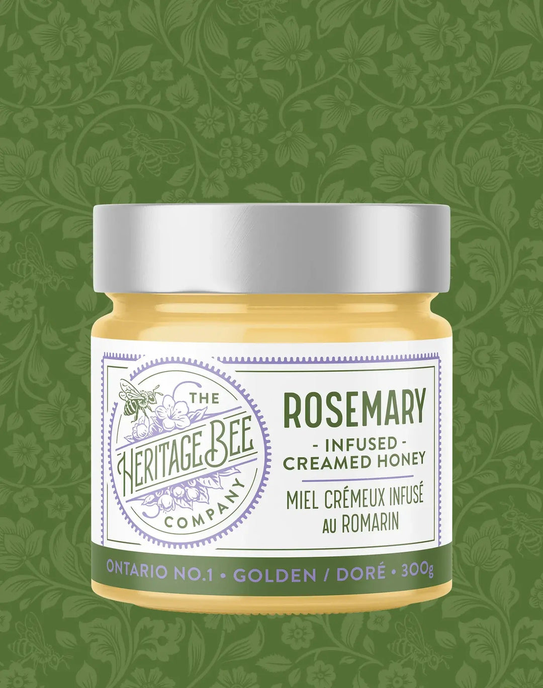 Rosemary Creamed Honey - 300 g (10.6 oz) - Pretty by Her - handmade locally in Cambridge, Ontario