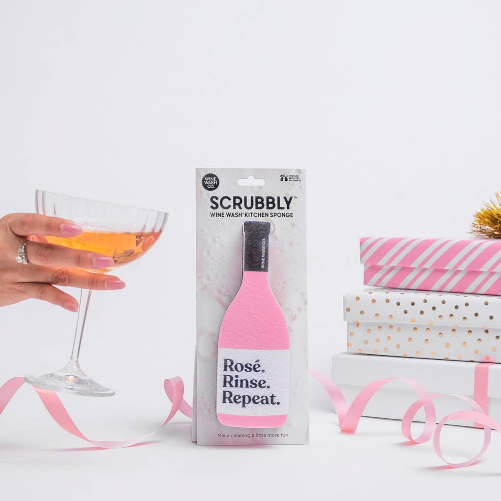 Scrubbly™ Kitchen Sponge: Rosé Rinse Repeat - Pretty by Her - handmade locally in Cambridge, Ontario