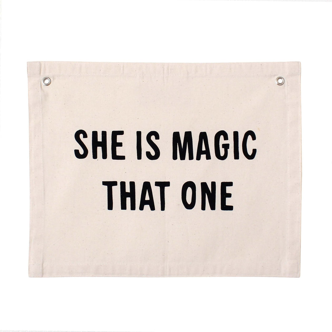 She is Magic Canvas Banner: Natural - Pretty by Her - handmade locally in Cambridge, Ontario